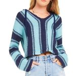 Wildfox Chromatic Stroke Hermosa Baja Sweater Blue and Light Blue Size Medium Photo 0