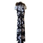 AQUA  Soprano Floral Print Black Maxi Dress Tie Waist Size Small Photo 1