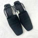 Laura Scott Vintage 90s Black Mule Slingback Heels Block Heel Square Toe 8.5M Photo 7