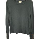 Nation Ltd  Jonnie Snap Long Sleeve Top in Hunter Green Size L Womens Photo 0