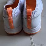 Ralph Lauren Lauren Kacie Knit Slip-On Sneakers Breathable Mesh White/Orange-11 Photo 2