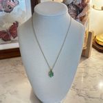 NWOT J.Crew Factory Green Clover Pendent Necklace Photo 1