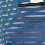 Current/Elliott The Ruffle Roadie Blue Teal Stripe Shirt Dress 2 Medium Photo 3