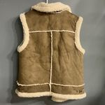 Joie  Brown &Cream Shearling suede Vest Gorpcore oversized medium Photo 4