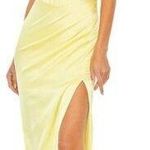 Mac Duggal  Bustier Side Ruched Bodycon Gown in Lemon Yellow Size US 8 Photo 0