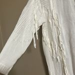 New York And Company New York & Co Cardigan Sz M Open Front Fringe Detail Fall Sweater Special Event Photo 4