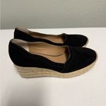 Bettye Muller Elegant Black Suede Espadrille Wedge Shoes Photo 3