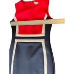 Calvin Klein Career Deep Navy Blue Pink Scuba Fitted Sleeveless Dress 6 Photo 4
