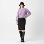 Wego Lavender Purple Soft Cozy Cropped Long Sleeve Crewneck Sweater S Photo 4