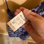 Lisa Says Gah NWT Madewell x  Blue & White Printed Linen Dress Photo 3