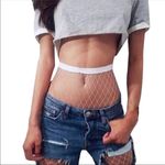 Womens One Size White High Waist Fishnet Stockings Sexy Lingerie Hosiery Photo 4