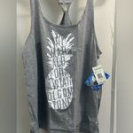 Volcom  Light Gray Tank Top NWT pineapple cross back Photo 1