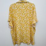 Berkshire Homewear Yellow Floral‎ Ruffle Shortsleeve Button Front Sleep Top 3X Photo 1