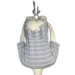 Urban Outfitters  Lumiere Paloma Stripe Ruffle Back Tie Waist Tee T-shirt Size L Photo 2