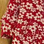 Madewell  V-Neck Wrap-Front Romper w/ Front or Back Tie in Red‎ Mini Daisy Size 0 Photo 9