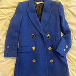 ZARA  brand new Women's Royal Blue Textured Blazer Photo 0