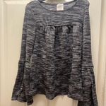 Knox Rose  womens long sleeve black white bell sleeve top Photo 0