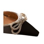 Tony Bianco Anthropologie  Elsie Black Satin Heels Size 7 Photo 4