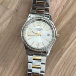 Citizen Watch Swarovski Crystals Stainless Two-Tone Bracelet Date New Crystal Photo 3