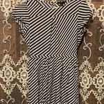 J.Crew J. Crew Black and White Flutter Sleeve Sundress Photo 0