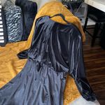 Eloquii Shoulder Pad Velvet Mini Dress in Black Photo 6