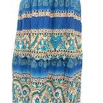 Mudd  Y2K Vintage Boho Blue Paisley Print Halter Top Maxi Dress size large Photo 7