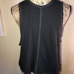 Free People We the Free Distressed Navy Tank Top with Stars & Raw Edge Sz Large Photo 5