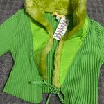 Urban Outfitters Izzy Faux Fur Cropped Cardigan NWT Size S Photo 6