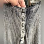 Aratta Women's Blouse Boho Grey Acid Wash Lace Embroidered Long Sleeve Top M Gray Size M Photo 5