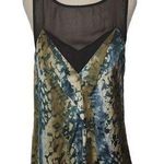 Armani Exchange  Blue Black Sleeveless Blouse Top Medium Photo 0