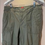 Esprit Espirit Women’s Khaki Green 100% Cotton Capri Roll pants Size 10 Photo 2