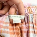 American Eagle  Madras Skirt Size Medium Linen Blend Plaid Boho Cottage Preppy Photo 4