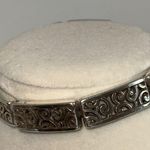 Brighton Deco Lace Scroll Filagree Bar Link Bracelet Silver Tone Retired Photo 1