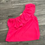 Main Strip Pink One-Shoulder Ruffle Top Photo 1