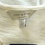 Lucky Brand NWT  Short Sleeve White/Gold Embroidered Top Shirt Size Small Photo 3