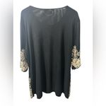 Simply Couture  3XL Plus Formal Tunic embroidered embellishment Black Gold EUC Photo 1