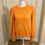 Ganni  Software Isola Puff Shoulder Sweatshirt In Bright Marigold Size Medium Photo 2