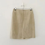 EXPRESS World Brand Vintage 90s Leather Midi Skirt Cream Size 5/6 Photo 5