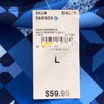 Lands' End NAVY PROSPERITY QUILT NEW Dark & Light Blue Sweatshirt Photo 4