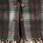 Vintage No Barriers Plaid Wool Fringe Crop Vest L Black Size L Photo 5