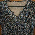 Nordstrom Floral feminine Y2K style V-Neck babydoll playful Blouse size medium Photo 2