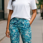 Nine West Nine‎ West Chrystie Capri Abstract Print Stretch Cropped Pants Size 4 Photo 0