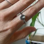 Dainty Pear Gemstone Ring Sterling Silver Minimalist Boho Chic Y2K Early 2000s Photo 1