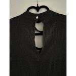 Jennifer Lopez JLO Lace Up Choker Blouse Black Bell Sleeve Size XS Loose Fit Photo 5