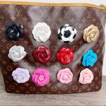Camellia Flower Vegan Leather Bag Charm Photo 6