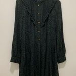 ZARA  Animal Print Ruffle Mini Dress, Color Green/Black, Size S, NWT Photo 1