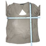 Poetry Size M Sheer Beige Open Back Blouse With Tie Waist & 3/4 Sleeves Womens Photo 5