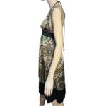 Alice & Trixie Women’s Size M Black Silk Paisley Print Halter Neck Mini Dress Photo 3