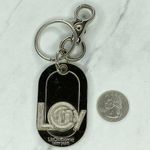 Liz Claiborne  Silver Tone Chunky Logo Bag Charm Keyring Keychain Photo 3