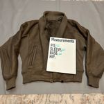 Made in Italy Luxury Shearling Lined Leather Bomber Jacket Womens Olive Green Brown Photo 2